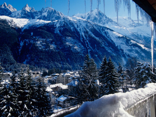 Chamonix Mont Blanc winter scenery