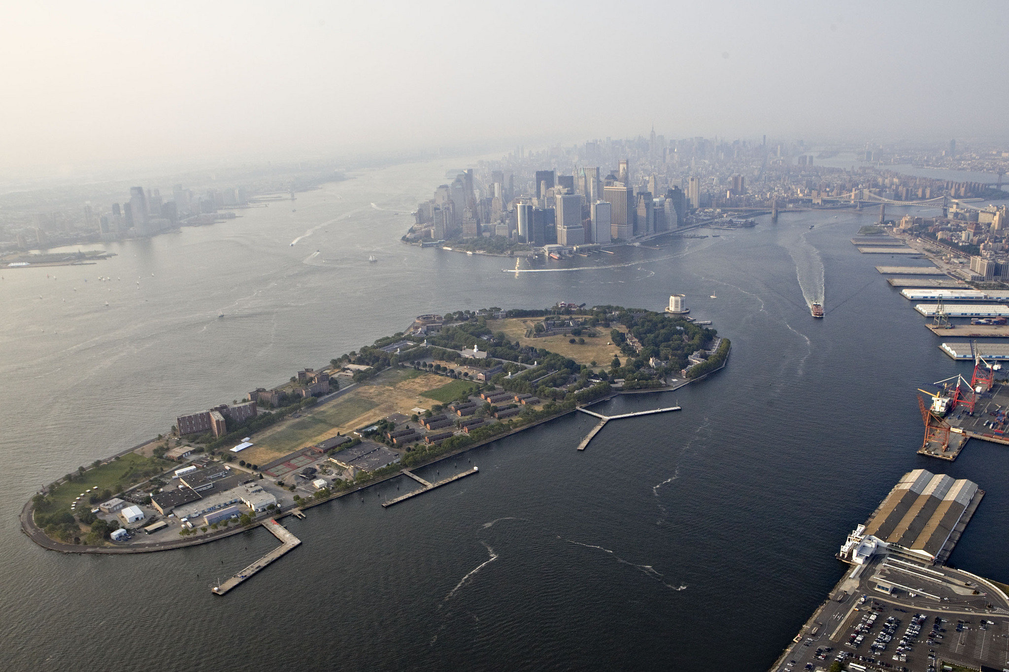 New York Harbor the "Liberty Island" - Gets Ready