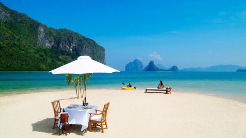 romantic lunch at guana island