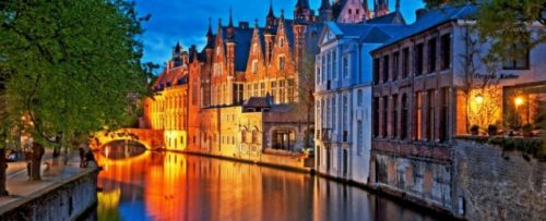 evening scenery of Bruges