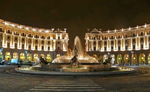 Piazza Repubblica at night