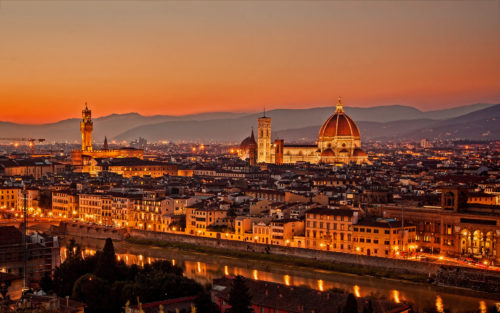 wonderful sunset at florence