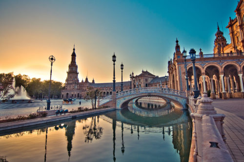 evening scenery at seville