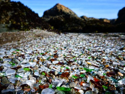 Glass Beach welcome to california