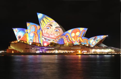 unique lighting at Opera House