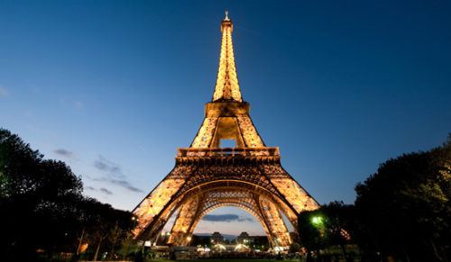 Paris eiffel tower in night