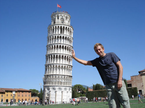 Fun picture at leaning tower of pisa