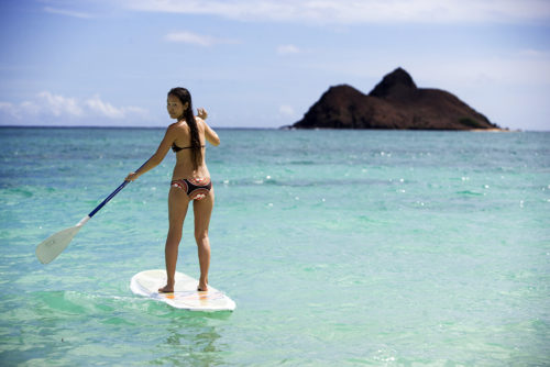 Kailua beach stand up paddling
