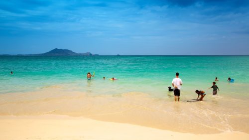 Kailua beach visitors